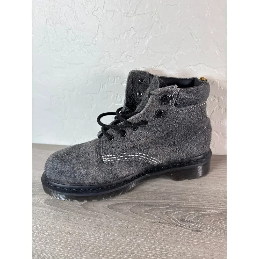 Dr.‎ Martens 939 Stonewashed Hairy Suede GUNMETAL BLACK M 6, W 7 Boots NEW RARE